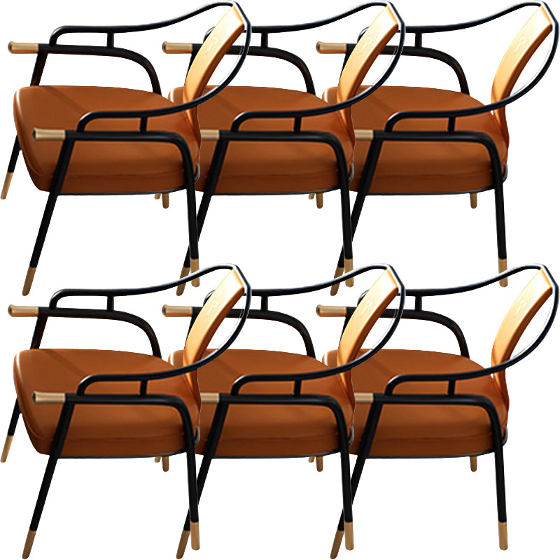 Contemporary Style Arm Chair Metal Dining Room Chair for Home