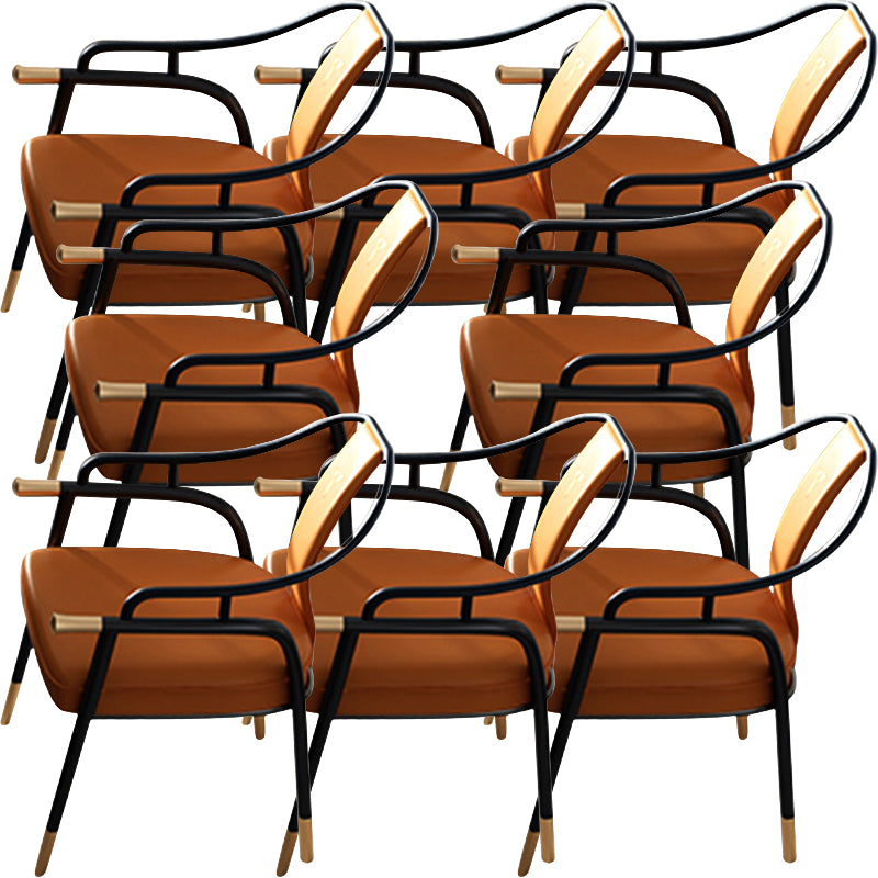 Contemporary Style Arm Chair Metal Dining Room Chair for Home