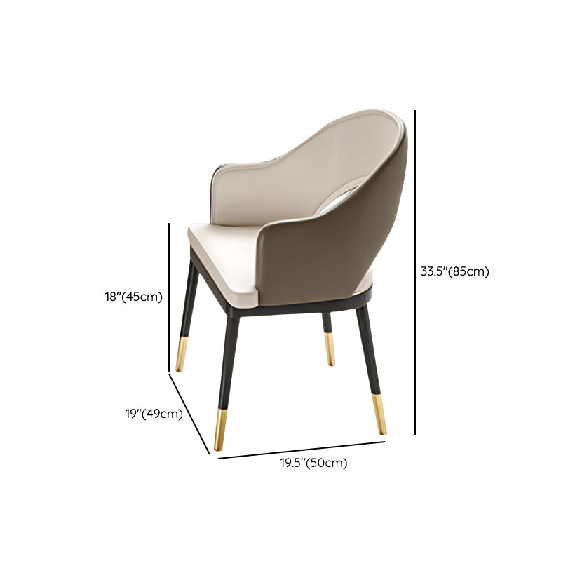 Contemporary Style Arm Chair Metal Dining Room Chair for Home