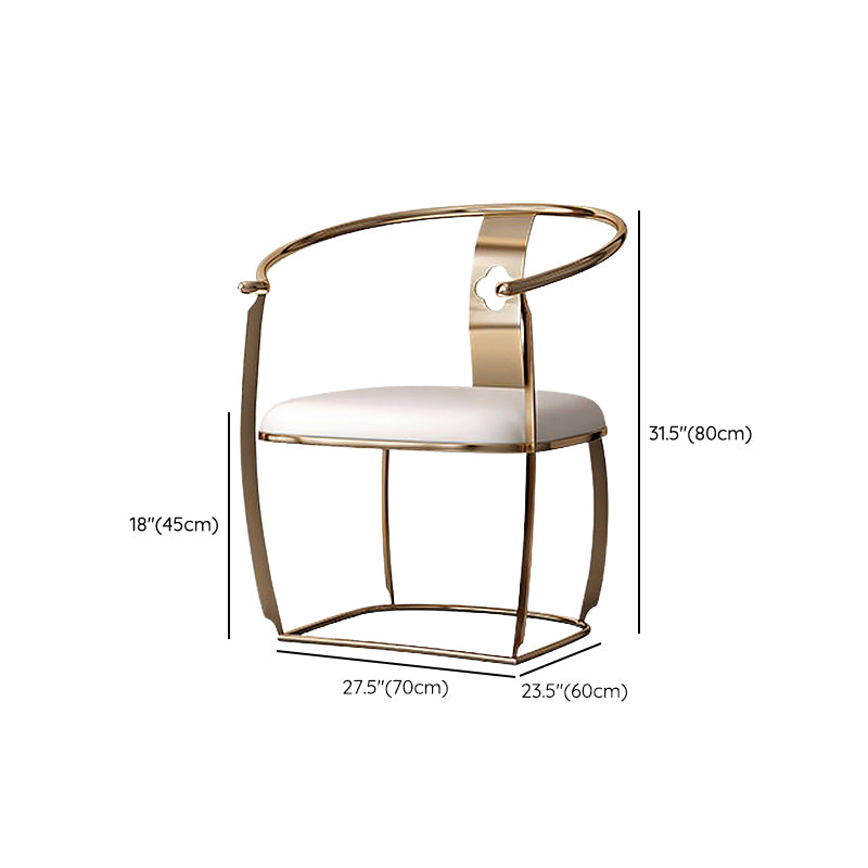 Contemporary Style Arm Chair Metal Dining Room Chair for Home
