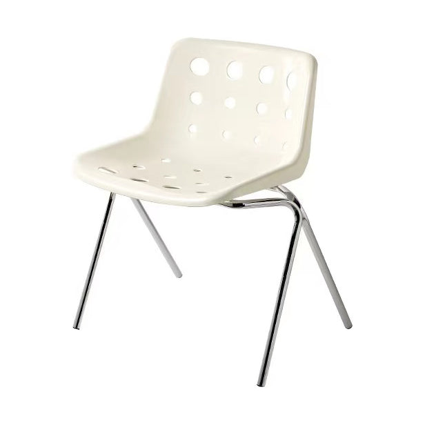 Modern Armless Backrest Acrylic Chair with Metal Legs for Dining Room