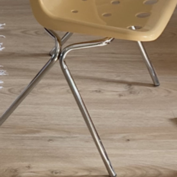 Modern Armless Backrest Acrylic Chair with Metal Legs for Dining Room