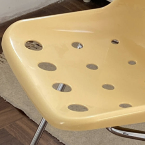 Modern Armless Backrest Acrylic Chair with Metal Legs for Dining Room