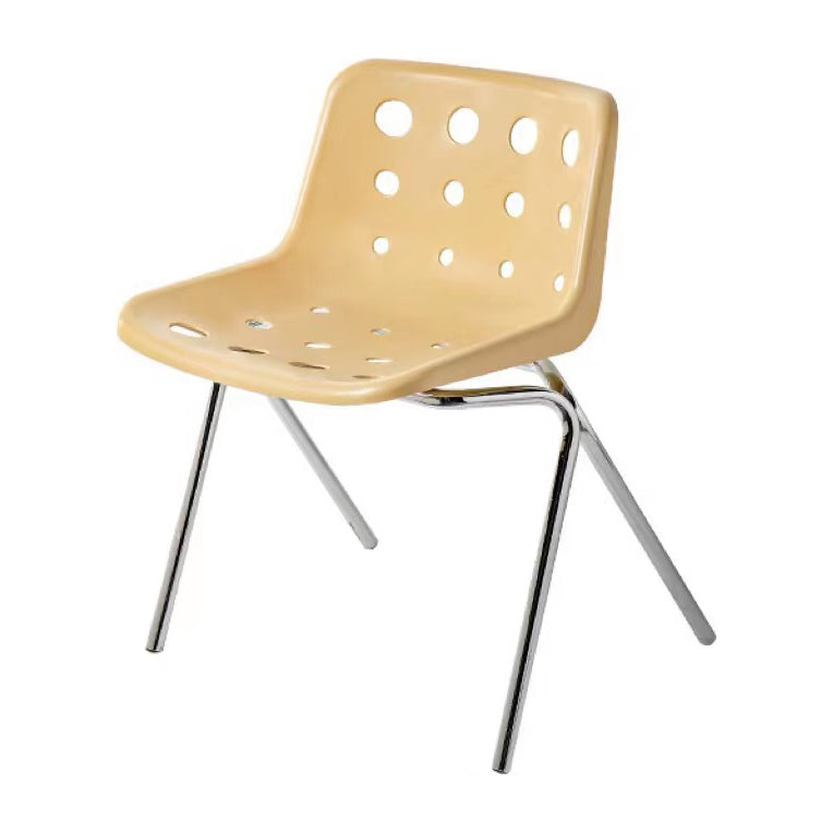 Modern Armless Backrest Acrylic Chair with Metal Legs for Dining Room