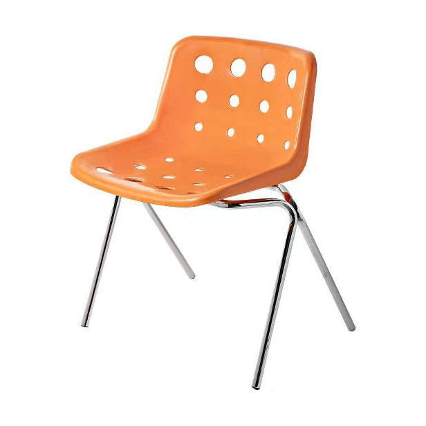 Modern Armless Backrest Acrylic Chair with Metal Legs for Dining Room