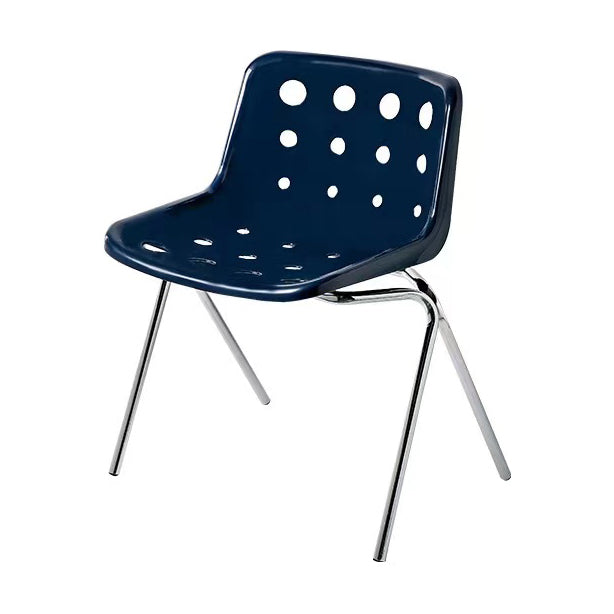 Modern Armless Backrest Acrylic Chair with Metal Legs for Dining Room