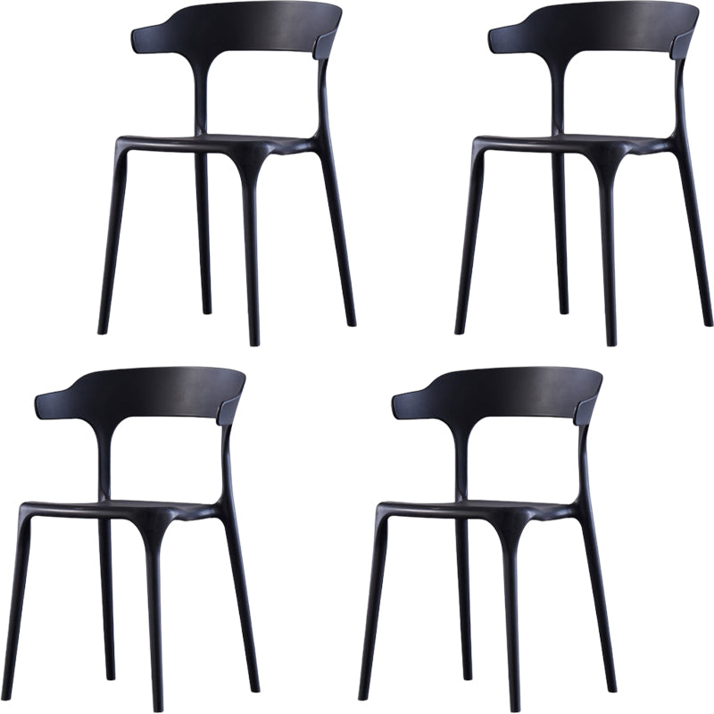 Modern Style Arm Chair Plastic Open Back Dining Accent Chair for Kitchen