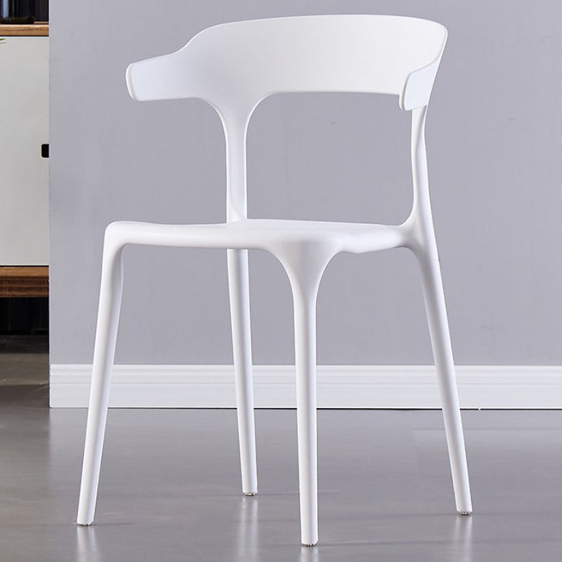 Modern Style Arm Chair Plastic Open Back Dining Accent Chair for Kitchen