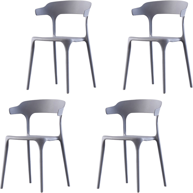 Modern Style Arm Chair Plastic Open Back Dining Accent Chair for Kitchen