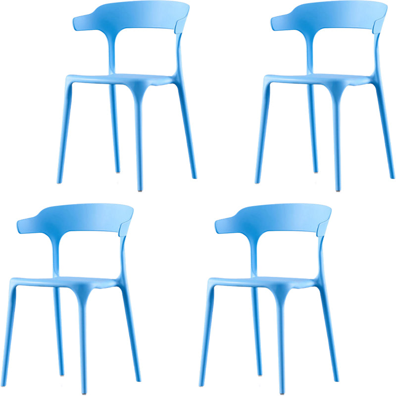 Modern Style Arm Chair Plastic Open Back Dining Accent Chair for Kitchen