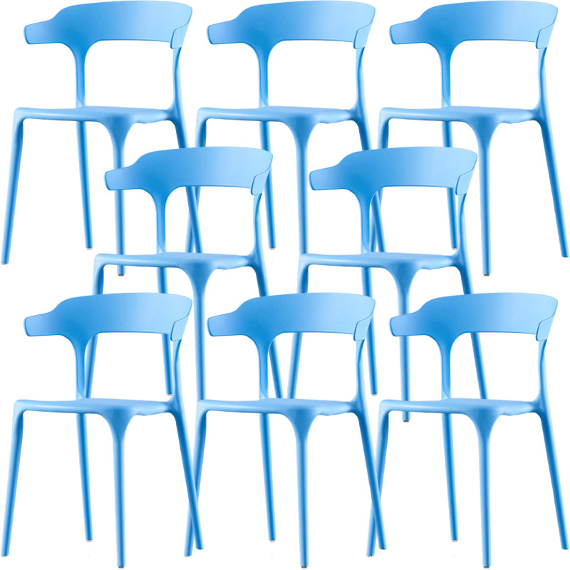 Modern Style Arm Chair Plastic Open Back Dining Accent Chair for Kitchen
