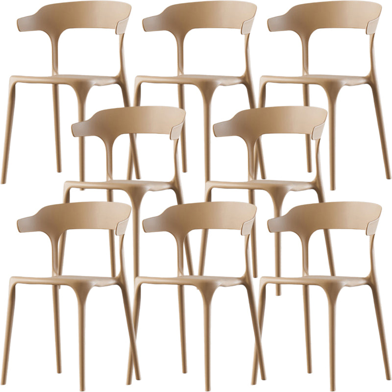 Modern Style Arm Chair Plastic Open Back Dining Accent Chair for Kitchen
