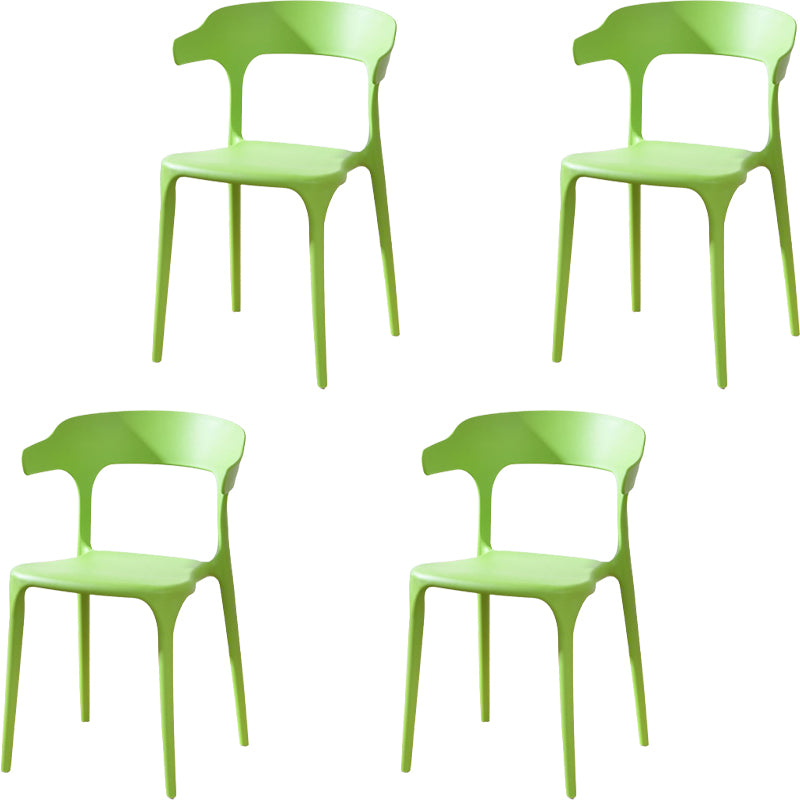 Modern Style Arm Chair Plastic Open Back Dining Accent Chair for Kitchen