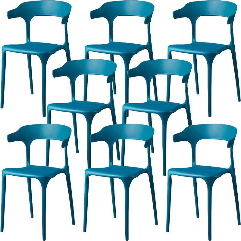 Modern Style Arm Chair Plastic Open Back Dining Accent Chair for Kitchen