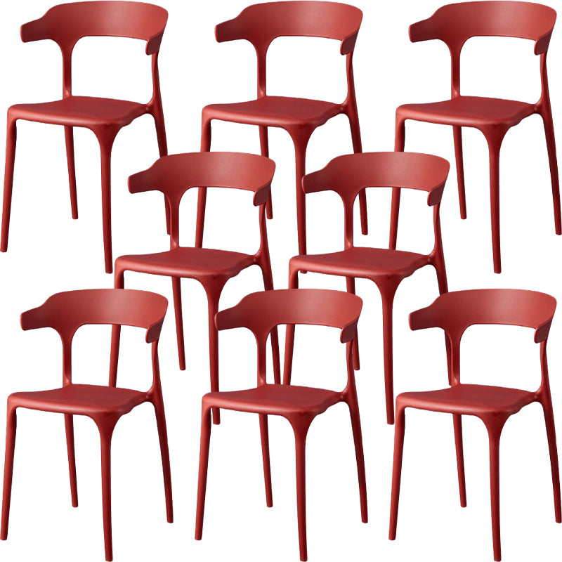 Modern Style Arm Chair Plastic Open Back Dining Accent Chair for Kitchen