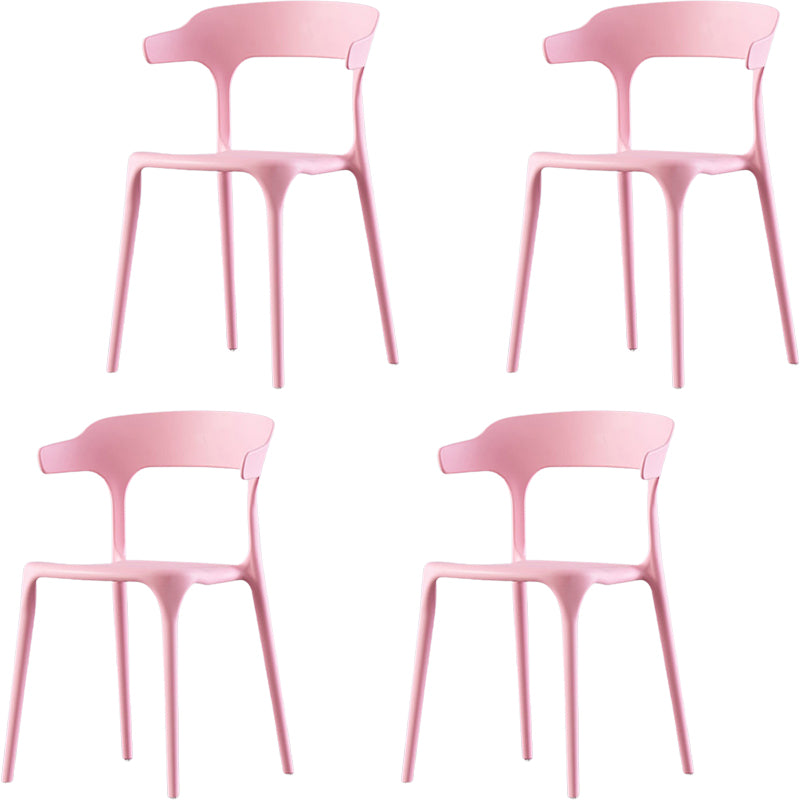 Modern Style Arm Chair Plastic Open Back Dining Accent Chair for Kitchen
