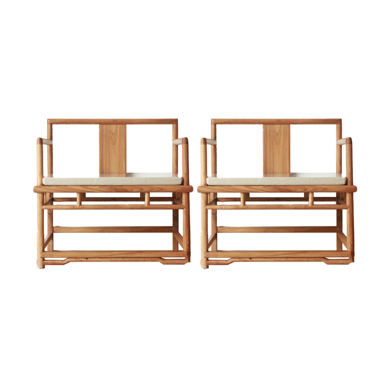 Traditional Style Brown Dining Chair Solid Wood Arm Chair for Home