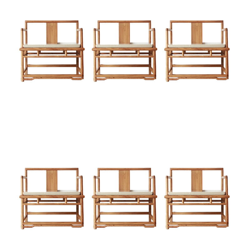 Traditional Style Brown Dining Chair Solid Wood Arm Chair for Home