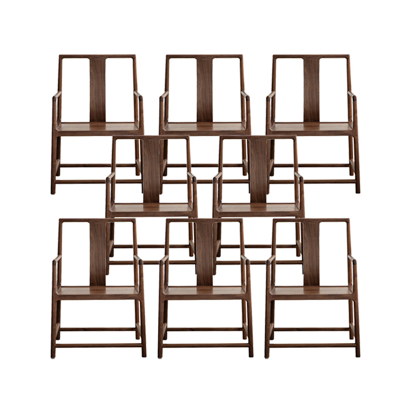 Traditional Style Dining Chair Solid Wood Arm High Back Chair for Home