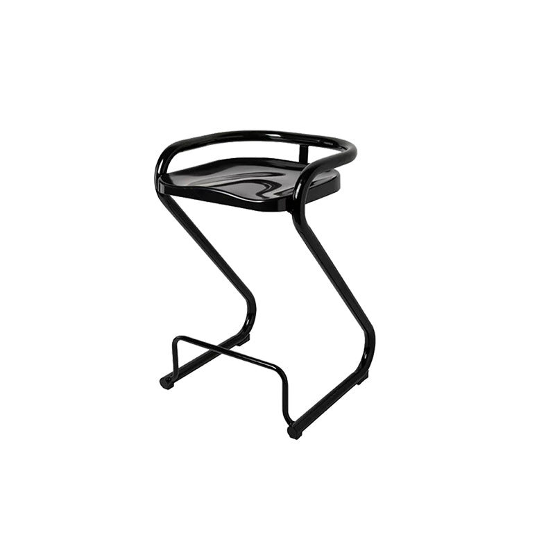 Contemporary Low Back 27-inch Armless Bar Stool with Metal Base