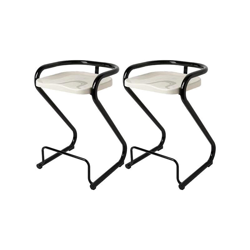 Contemporary Low Back 27-inch Armless Bar Stool with Metal Base