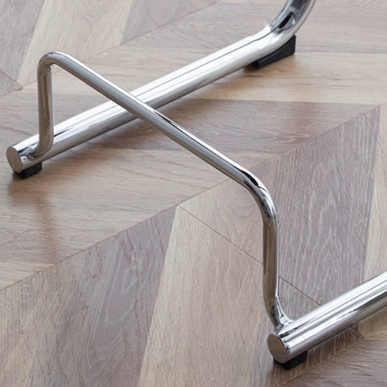 Contemporary Low Back 27-inch Armless Bar Stool with Metal Base