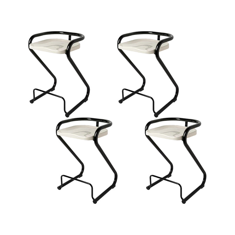 Contemporary Low Back 27-inch Armless Bar Stool with Metal Base