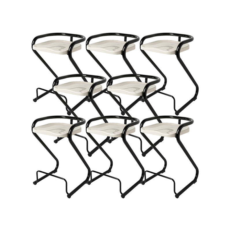 Contemporary Low Back 27-inch Armless Bar Stool with Metal Base