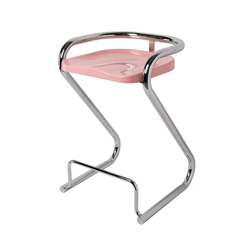Contemporary Low Back 27-inch Armless Bar Stool with Metal Base