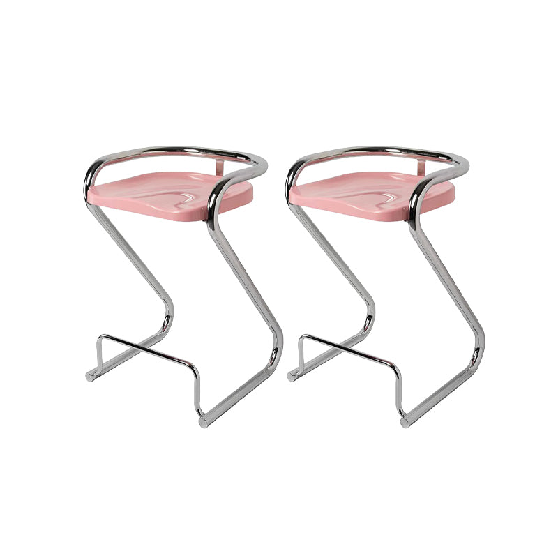 Contemporary Low Back 27-inch Armless Bar Stool with Metal Base