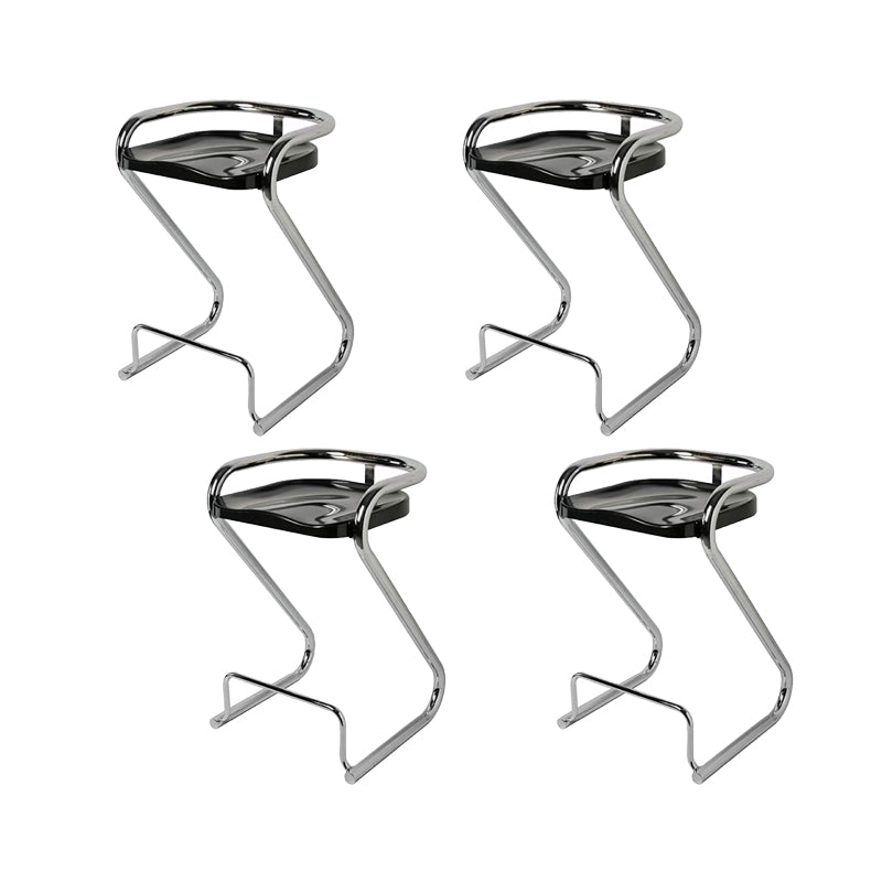 Contemporary Low Back 27-inch Armless Bar Stool with Metal Base
