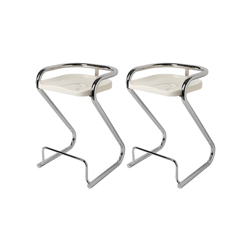 Contemporary Low Back 27-inch Armless Bar Stool with Metal Base