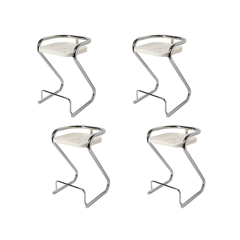 Contemporary Low Back 27-inch Armless Bar Stool with Metal Base