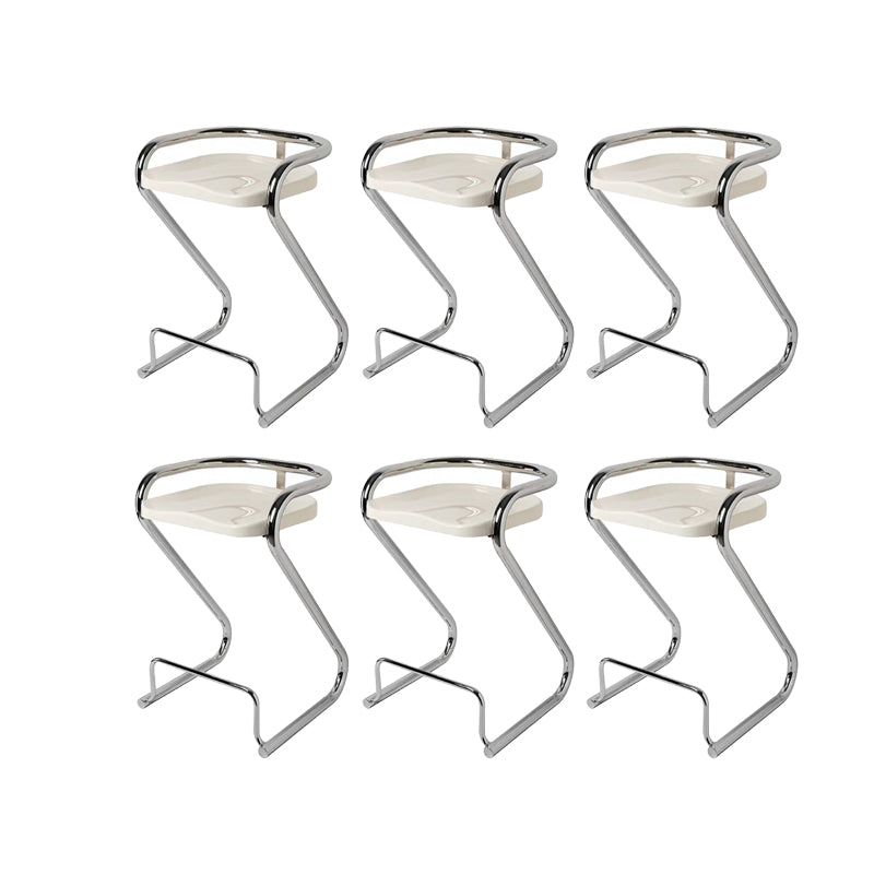 Contemporary Low Back 27-inch Armless Bar Stool with Metal Base
