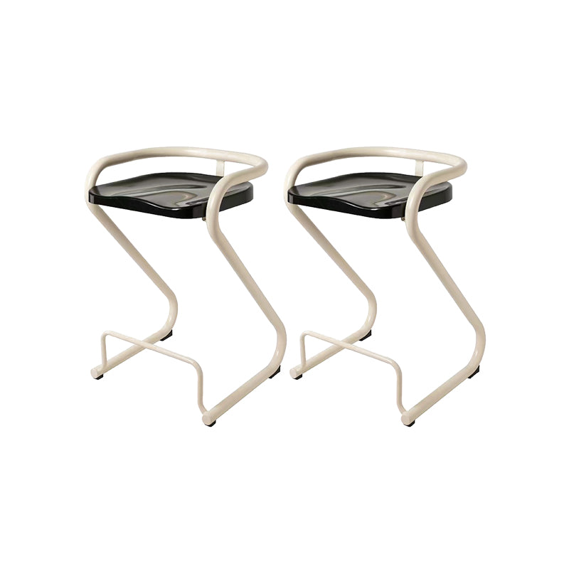 Contemporary Low Back 27-inch Armless Bar Stool with Metal Base