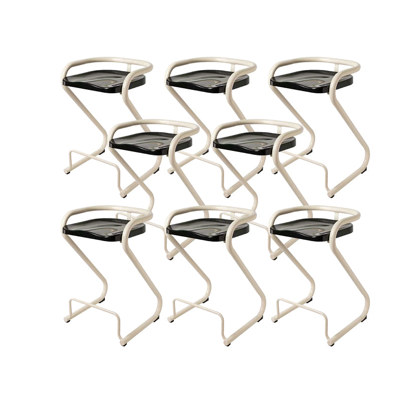 Contemporary Low Back 27-inch Armless Bar Stool with Metal Base