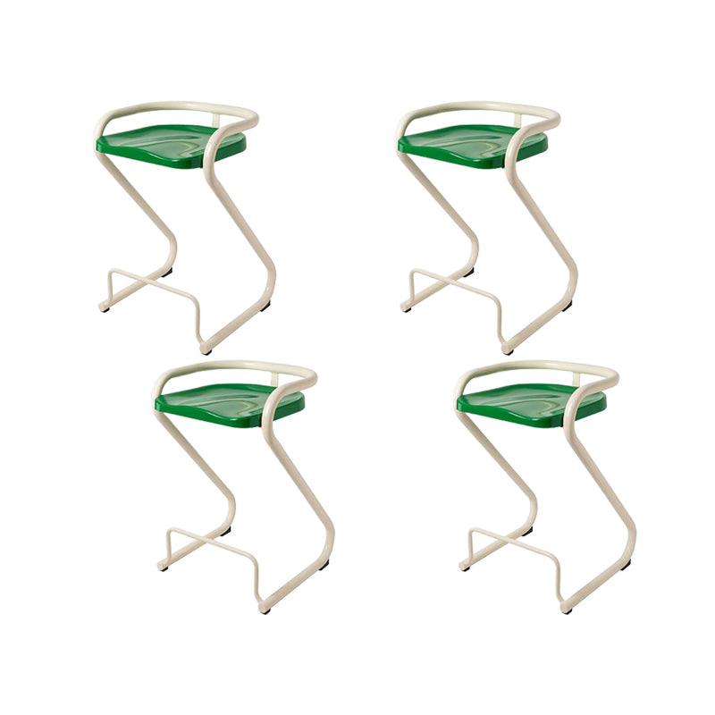 Contemporary Low Back 27-inch Armless Bar Stool with Metal Base