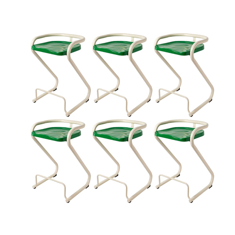 Contemporary Low Back 27-inch Armless Bar Stool with Metal Base