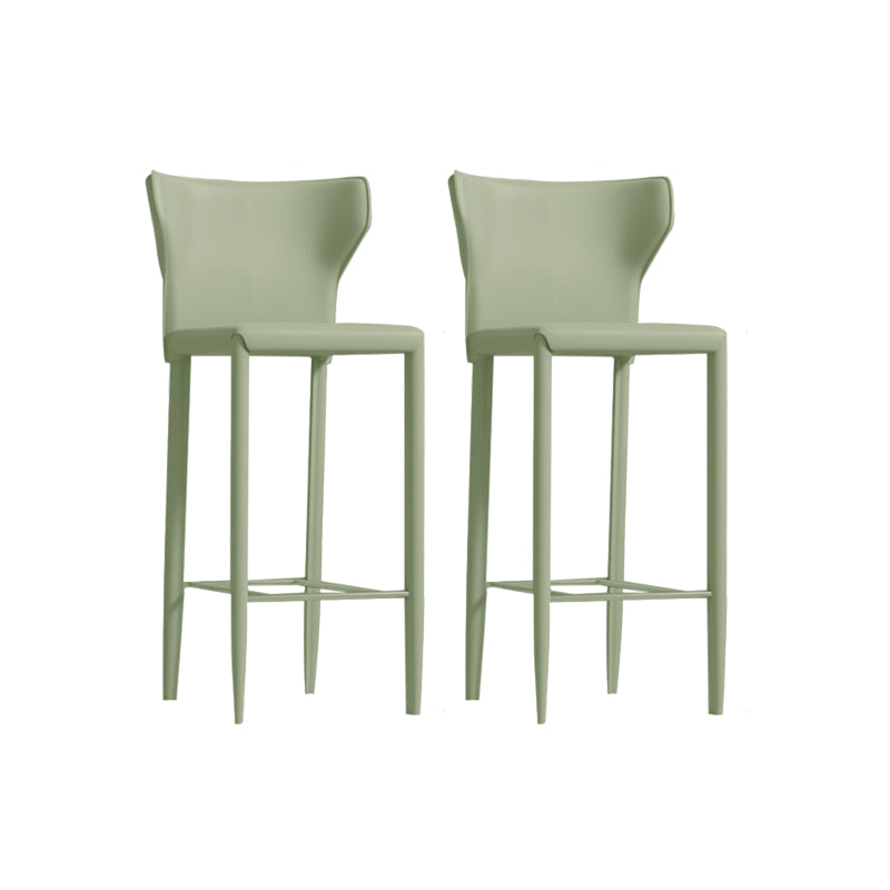 Contemporary Faux Leather 39-inch Bar Stools with Metal Base