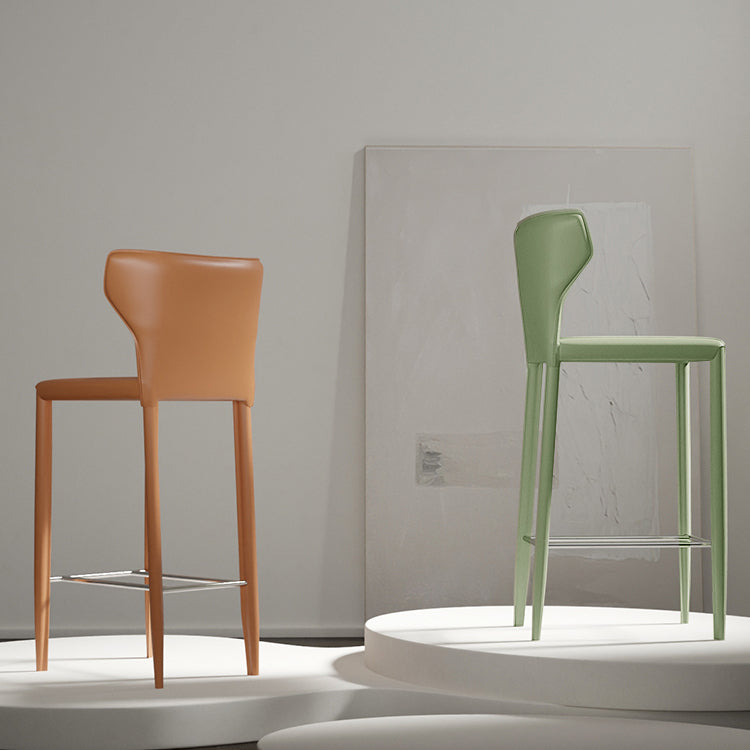 Contemporary Faux Leather 39-inch Bar Stools with Metal Base
