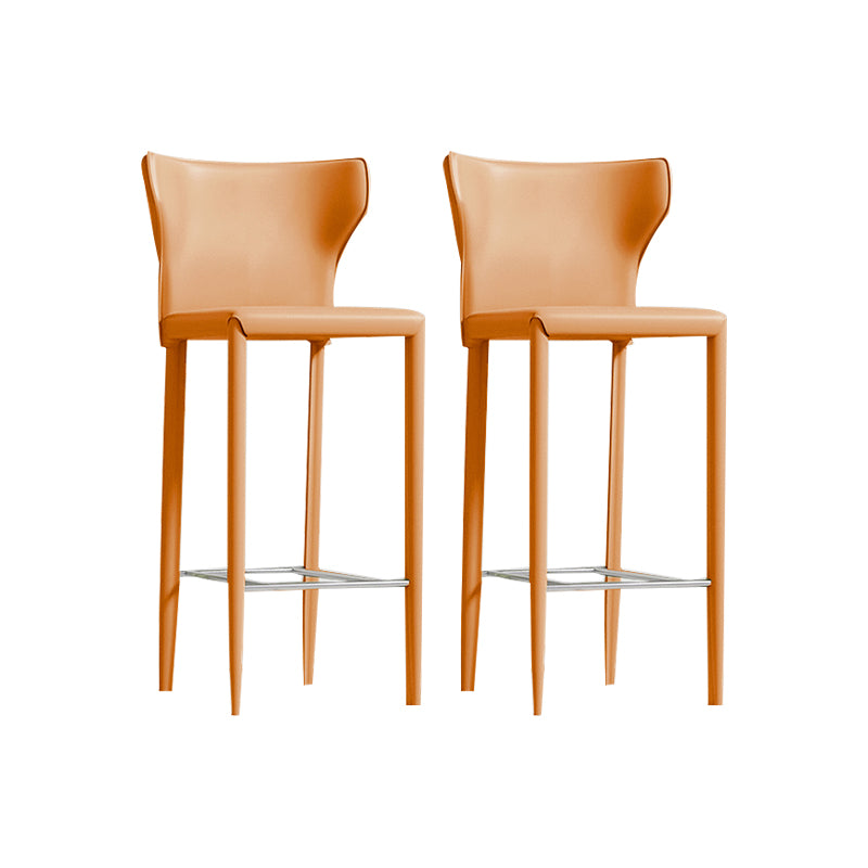 Contemporary Faux Leather 39-inch Bar Stools with Metal Base