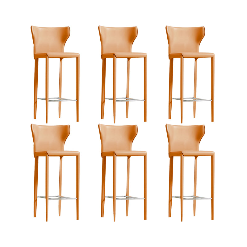Contemporary Faux Leather 39-inch Bar Stools with Metal Base