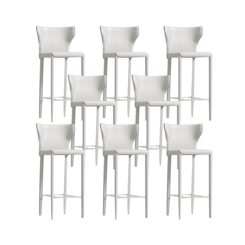 Contemporary Faux Leather 39-inch Bar Stools with Metal Base