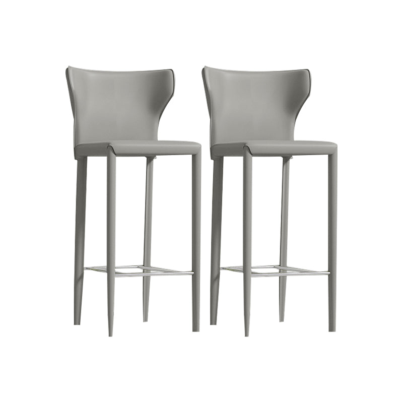 Contemporary Faux Leather 39-inch Bar Stools with Metal Base