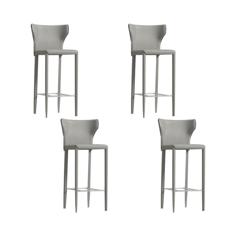 Contemporary Faux Leather 39-inch Bar Stools with Metal Base