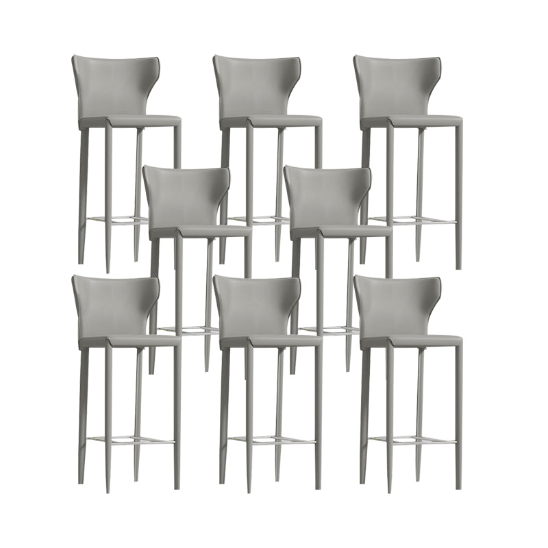 Contemporary Faux Leather 39-inch Bar Stools with Metal Base
