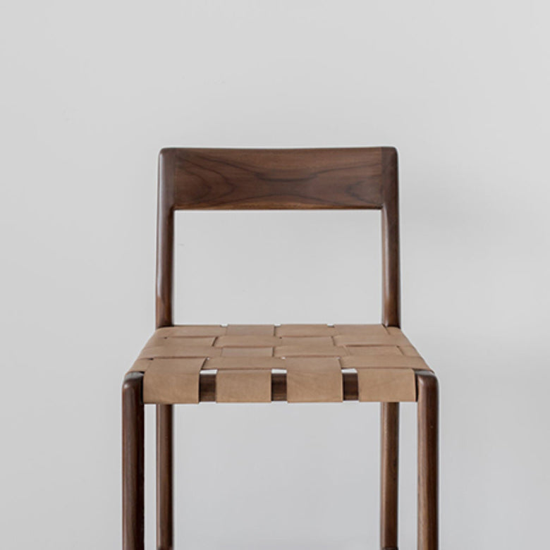 Contemporary Faux Leather 37.4-inch Bar Stool with Solid Wood Base