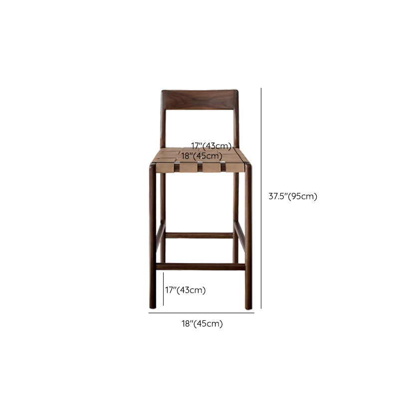 Contemporary Faux Leather 37.4-inch Bar Stool with Solid Wood Base