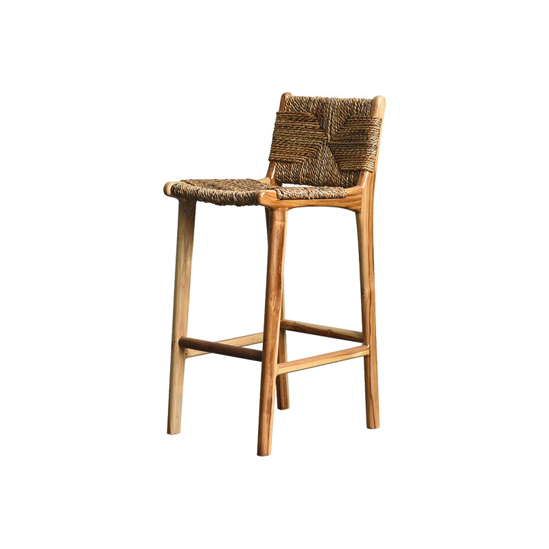 Solid Wood Counter Bar Stool Armless Counter Height Stools with Footrest