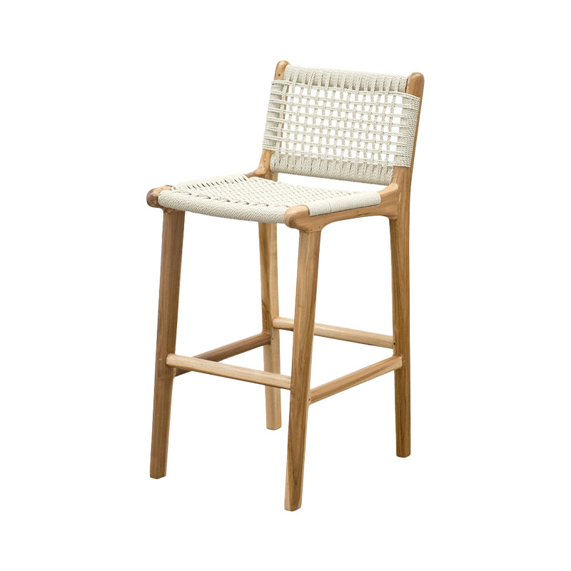 Solid Wood Counter Bar Stool Armless Counter Height Stools with Footrest